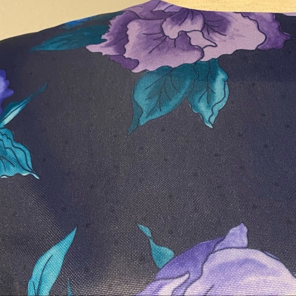 Vintage Nancy II purple floral shift dress with tie belt size 20 - Picture 7 of 11